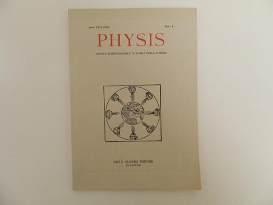 Physis. Rivista internazionale di storia della scienza. Anno 1984, fascicolo 4 - copertina