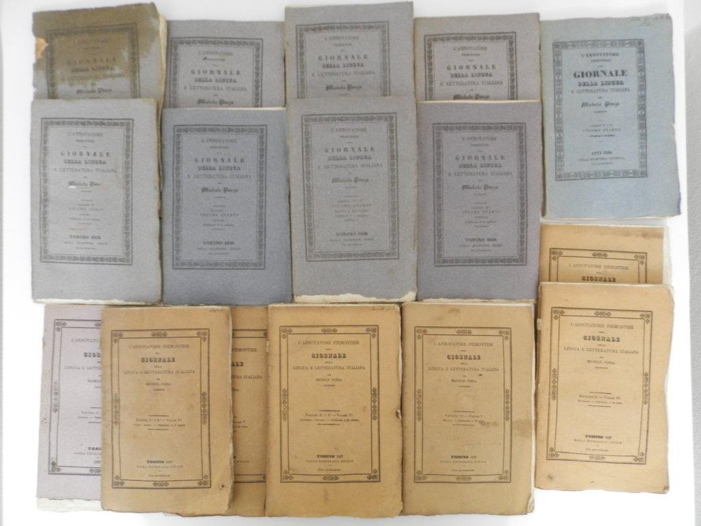 L' annotatore piemontese ossia giornale della lingua e letteratura italiana per Michele Ponza. Volumi III - IV - V - VI