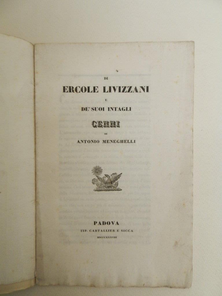 Di Ercole Livizzani e de' suoi intagli. Cenni di Antonio Meneghelli