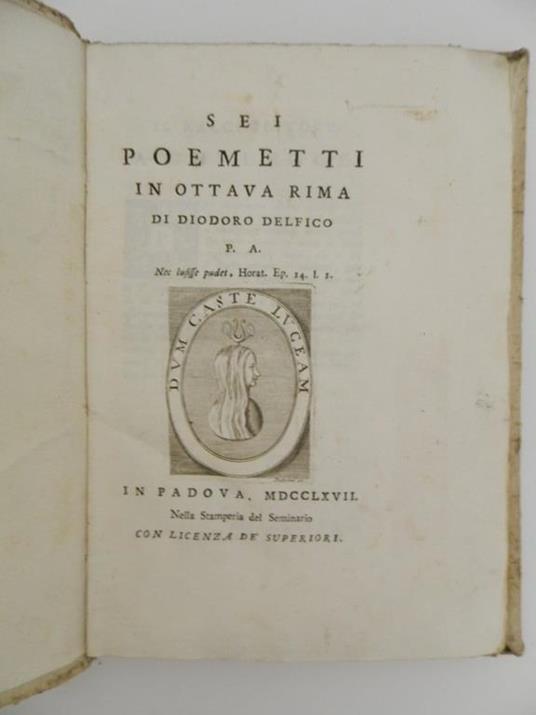 Sei poemetti in ottava rima di Diodoro Delfico - Saverio Bettinelli - copertina