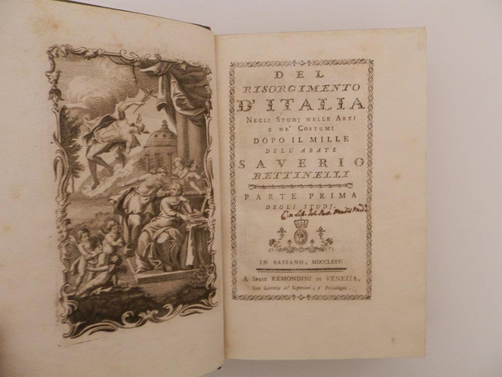Del risorgimento d'Italia negli studj nelle arti e nè costumi dopo il mille dell'abate Saverio Bettinelli