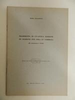 Frammento di un'antica edizione di Cicerone per Cola e Commata (De Divinatione I 13-29)