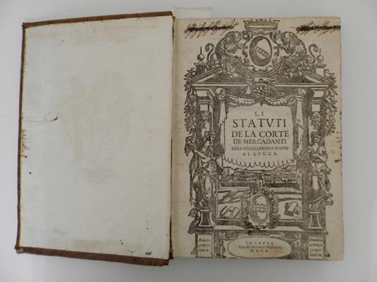 Statuti de la corte de mercadanti di Lucca - copertina