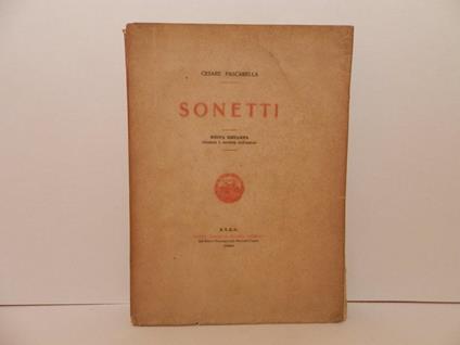 Sonetti. Nuova ristampa riveduta e corretta dall'autore - Cesare Pascarella - copertina