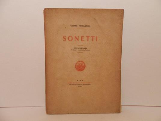 Sonetti. Nuova ristampa riveduta e corretta dall'autore - Cesare Pascarella - copertina
