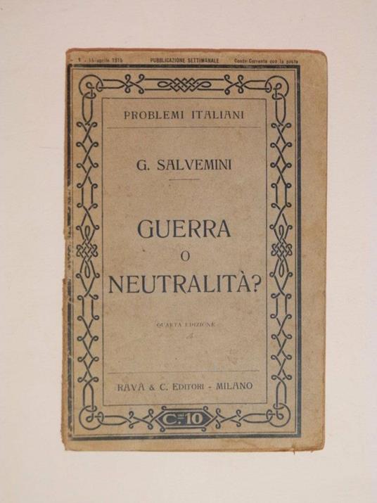 Guerra o neutralita? - Gaetano Salvemini - copertina