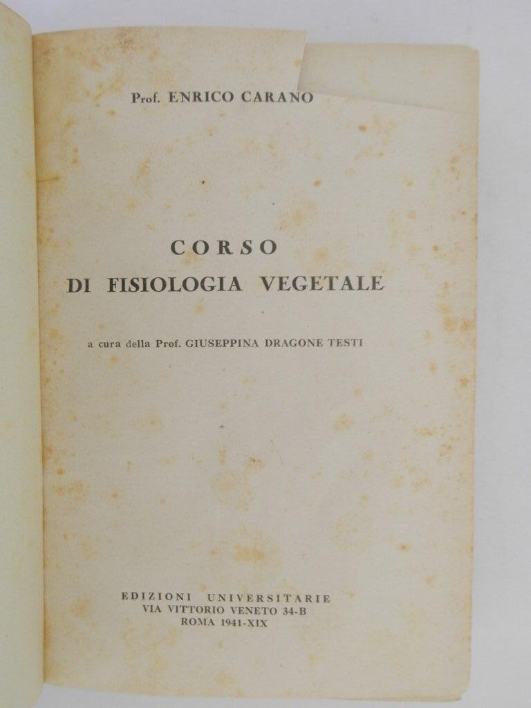 Corso di fisiologia vegetale