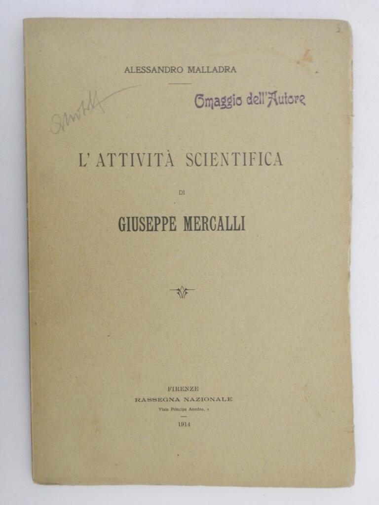 L' attività scientifica di Giuseppe Mercalli