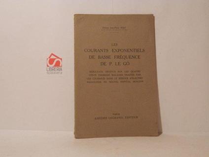 Les courants exponentiels de basse frequence de P. Le Go - copertina