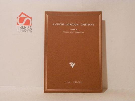 Antiche iscrizioni cristiane - copertina