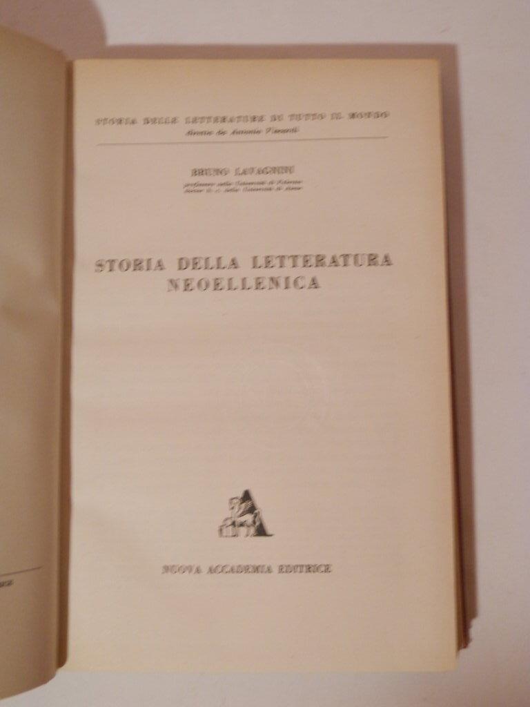 Storia della letteratura neoellenica