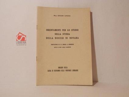 Orientamenti per lo studio della storia della diocesi di Novara - Giovanni Cavigioli - copertina