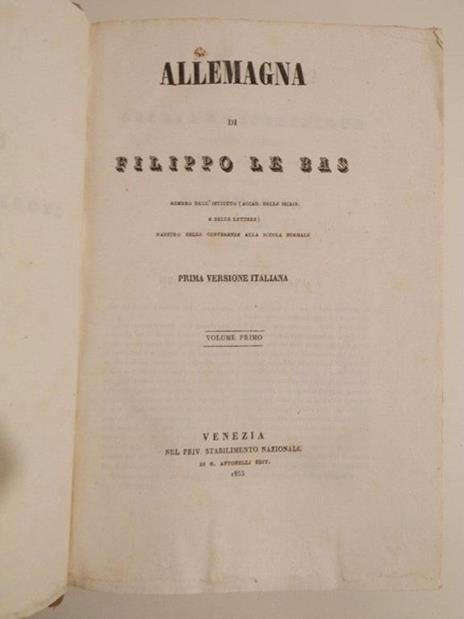 Allemagna di Filippo Le Bas. Prima versione italiana - Philippe Le Bas - 2