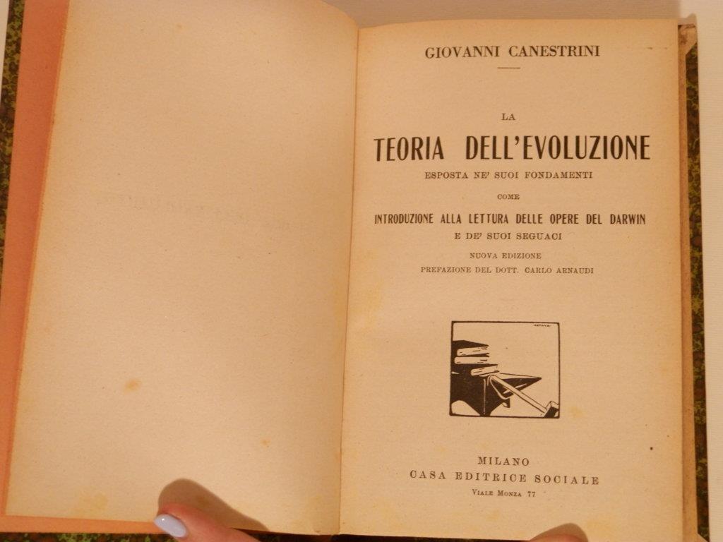 La teoria dell'evoluzione esposta nè suoi fondamenti come introduzione alla lettura delle opere di Darwin e dè suoi seguaci