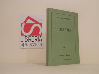 Epigrammi - Beniamino Dal Fabbro - copertina
