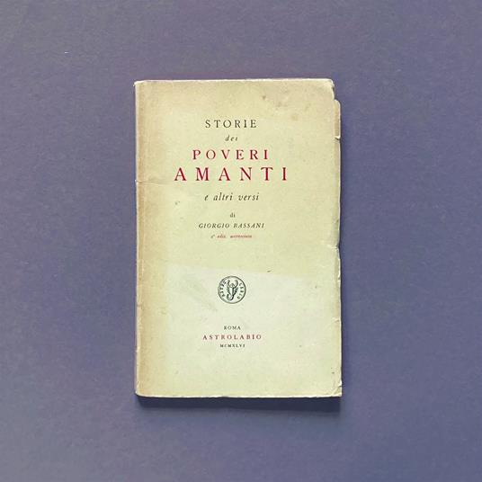 Storie dei poveri amanti e altri racconti - Giorgio Bassani - copertina