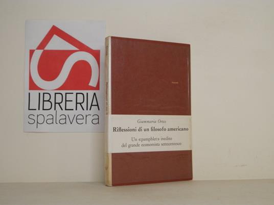Riflessioni di un filosofo americano - Giammaria Ortes - copertina