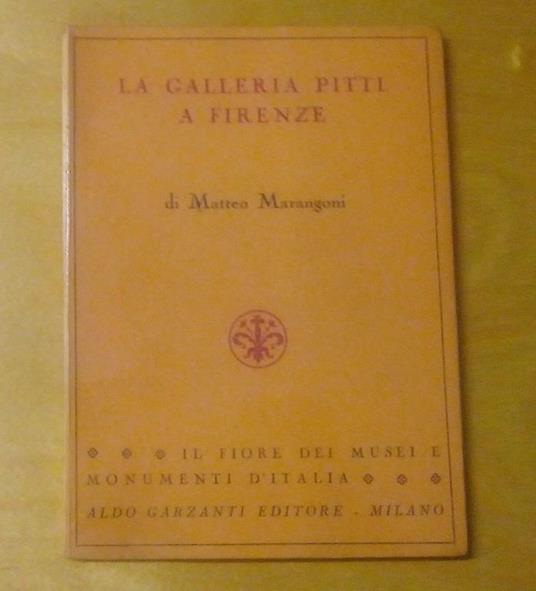 La Galleria pitti a firenze 1951 - copertina