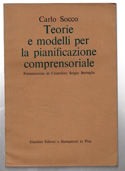 Teorie e modelli per la pianificazione comprensoriale - Carlo Socco - copertina