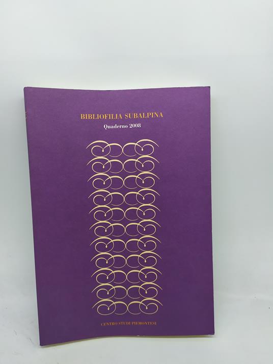 bibliofilia subalpina quaderno 2008 - copertina