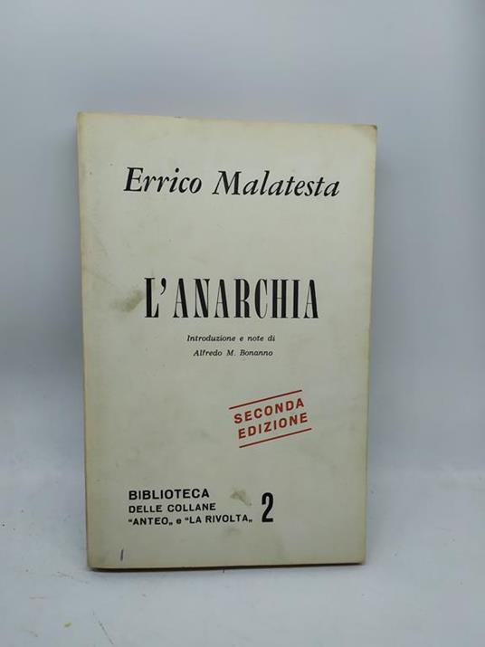errico malatesta l'anarchia seconda edizione - copertina