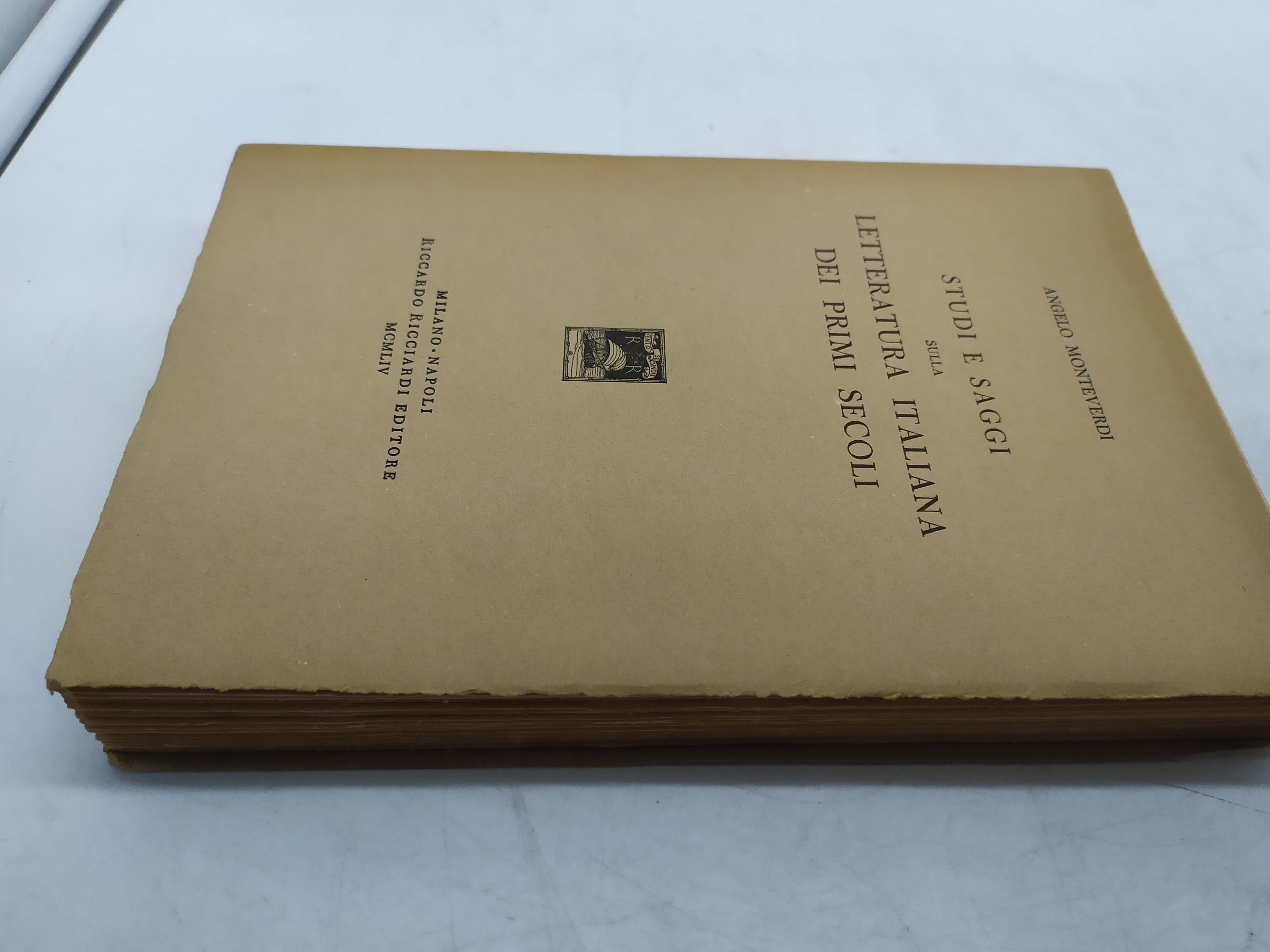 angelo monteverdi studi e saggi sulla letteratura italiana dei primi secoli