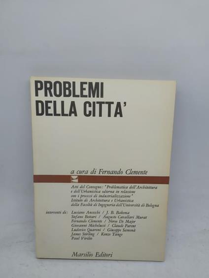 problemi della città fernando clemente marsilio editore - copertina