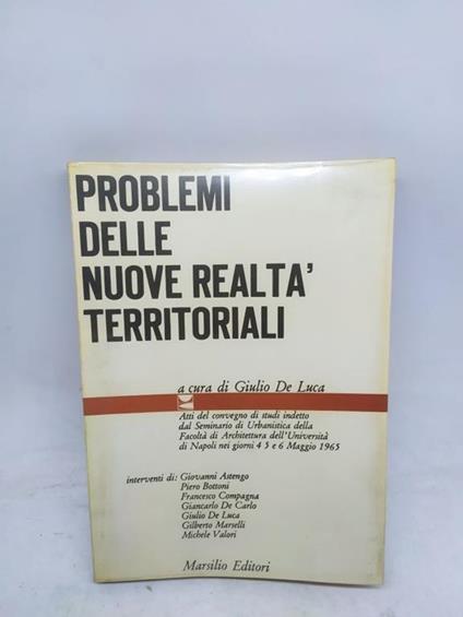 problemi delle nuove realtà territoriali marsilio editore - copertina