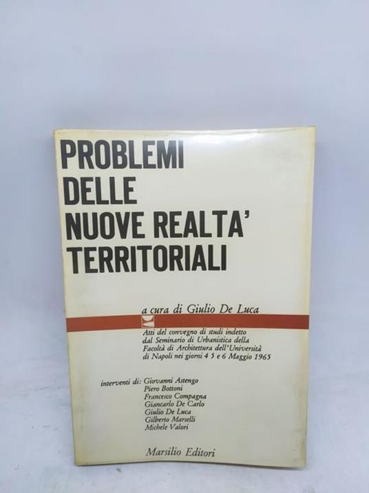 problemi delle nuove realtà territoriali marsilio editore - copertina