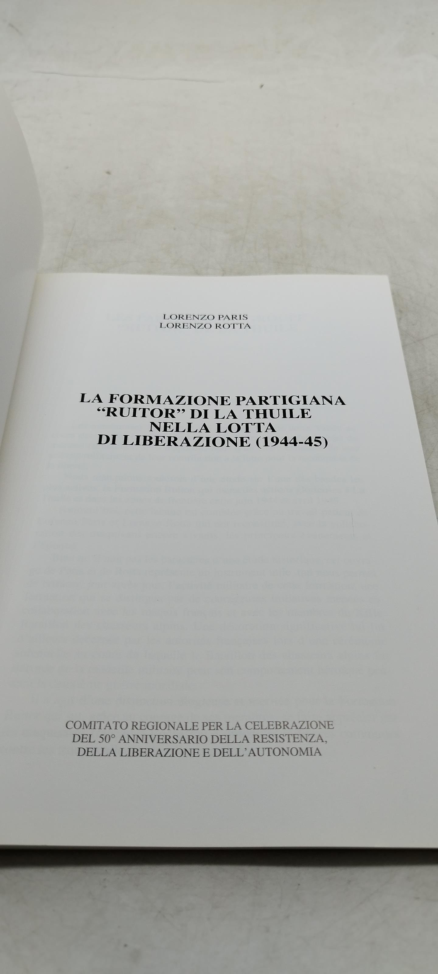 la formazione partigiana ruitor di la thuile nella lotta di liberazione 1944-45