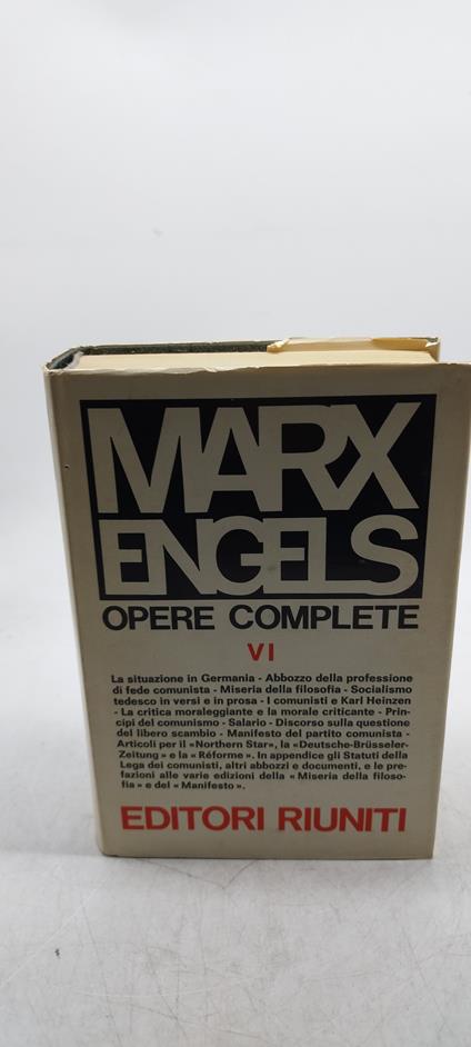 marx engels opere complete VI 1845-1848 editori riuniti - copertina