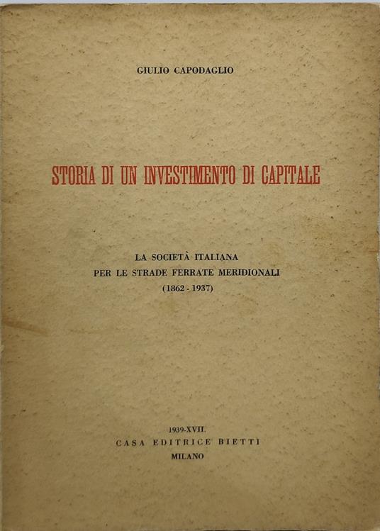 storia di un investimento di capitale - Giulio Capodaglio - copertina