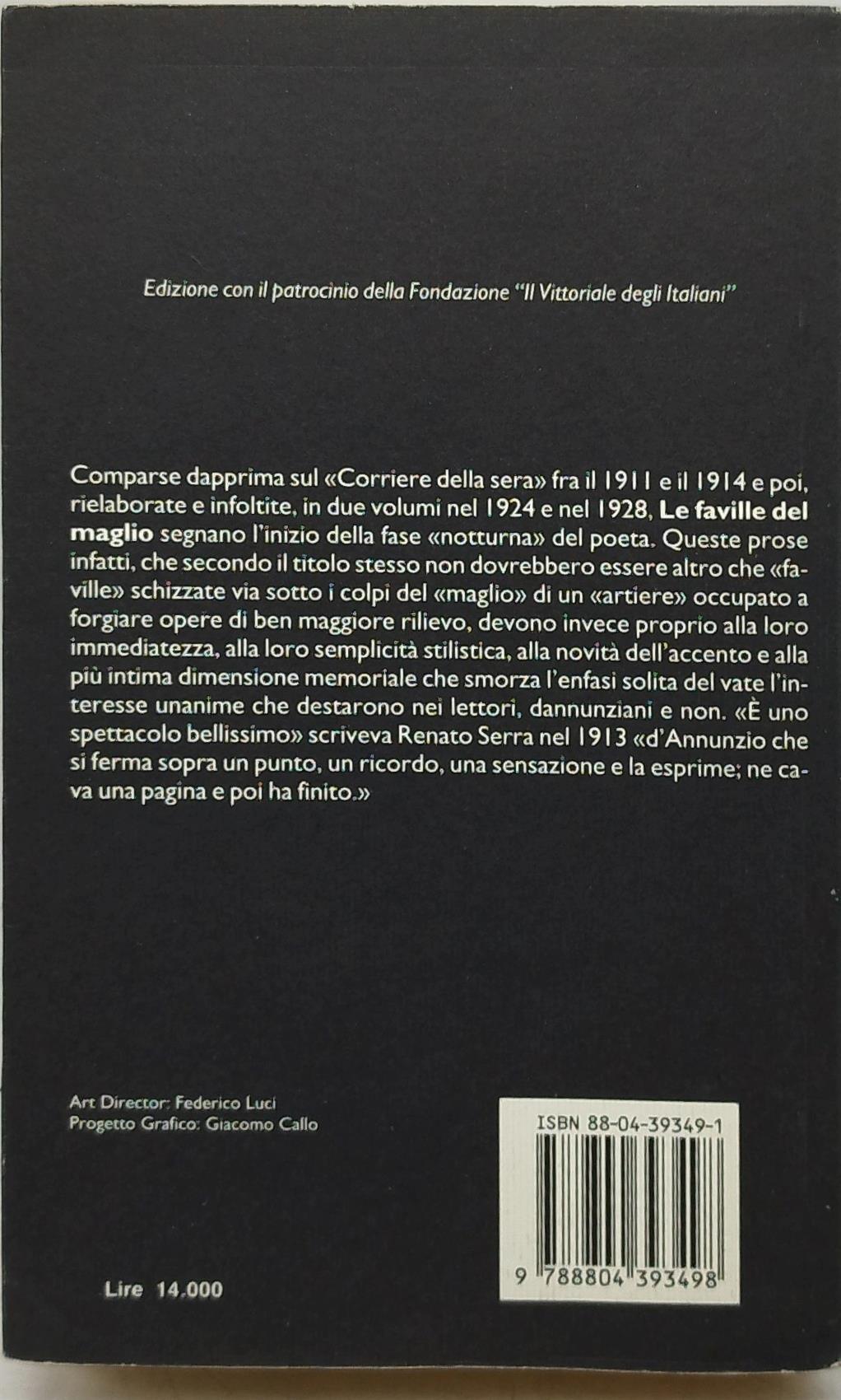 gabriele d'annunzio le faville del maglio