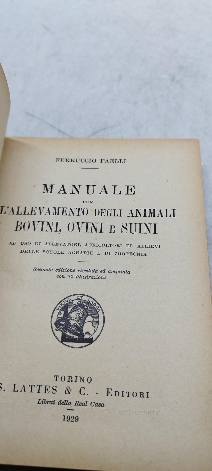 manuale per l'allevamento degli animali bovini ovini e suini