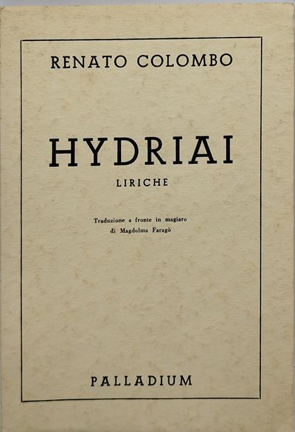 hydriai liriche renato colombo - Renato Colombo - copertina
