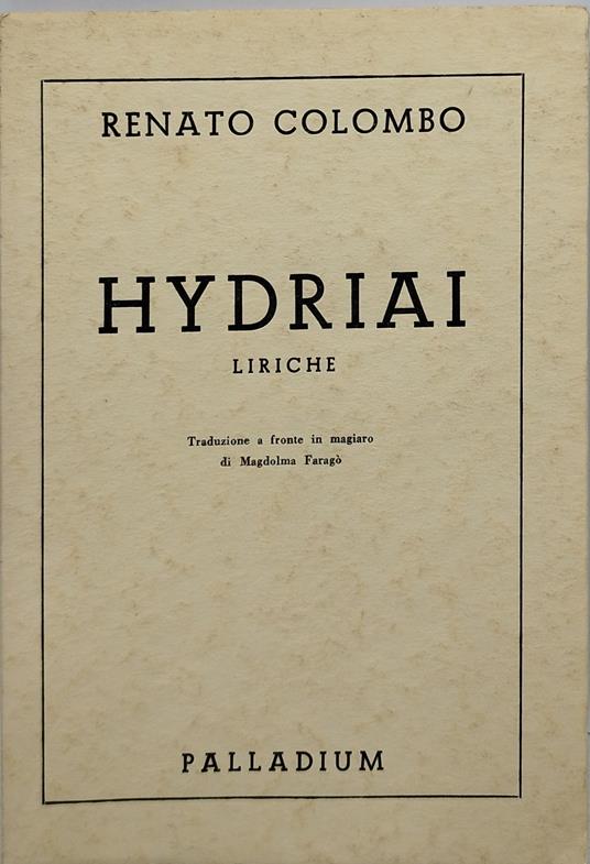 hydriai liriche renato colombo - Renato Colombo - copertina
