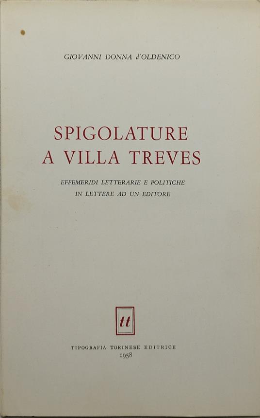 spigolature a villa treves - Giovanni Donna D'Oldenico - copertina