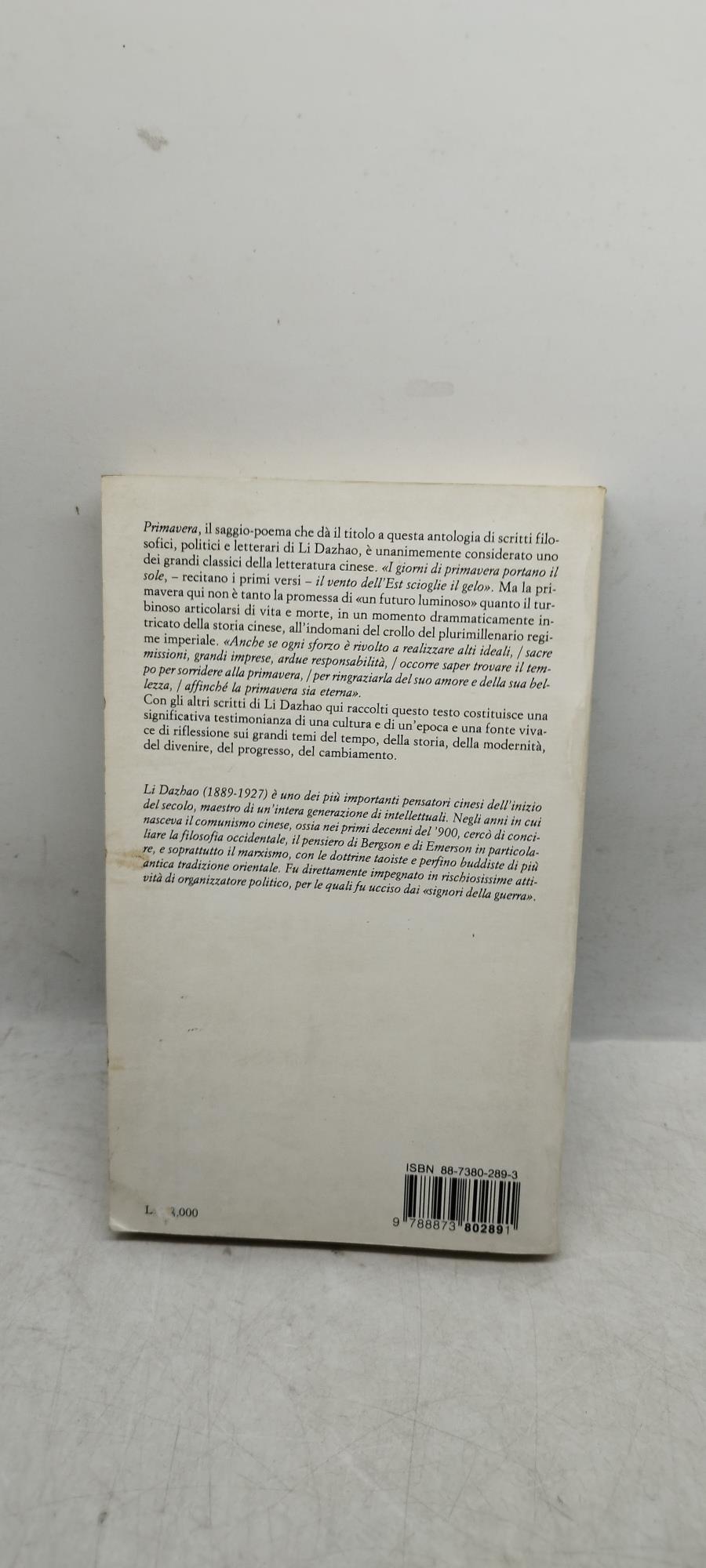 primavera e altri scritti li dazhao