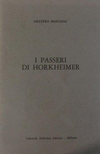 i passeri di Horkheimer - copertina