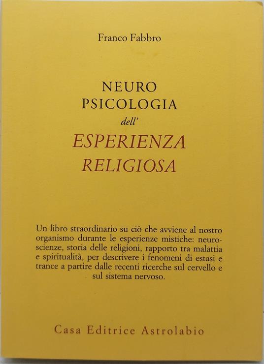 neuro psicologia dell'esperienza religiosa franco fabbro - copertina