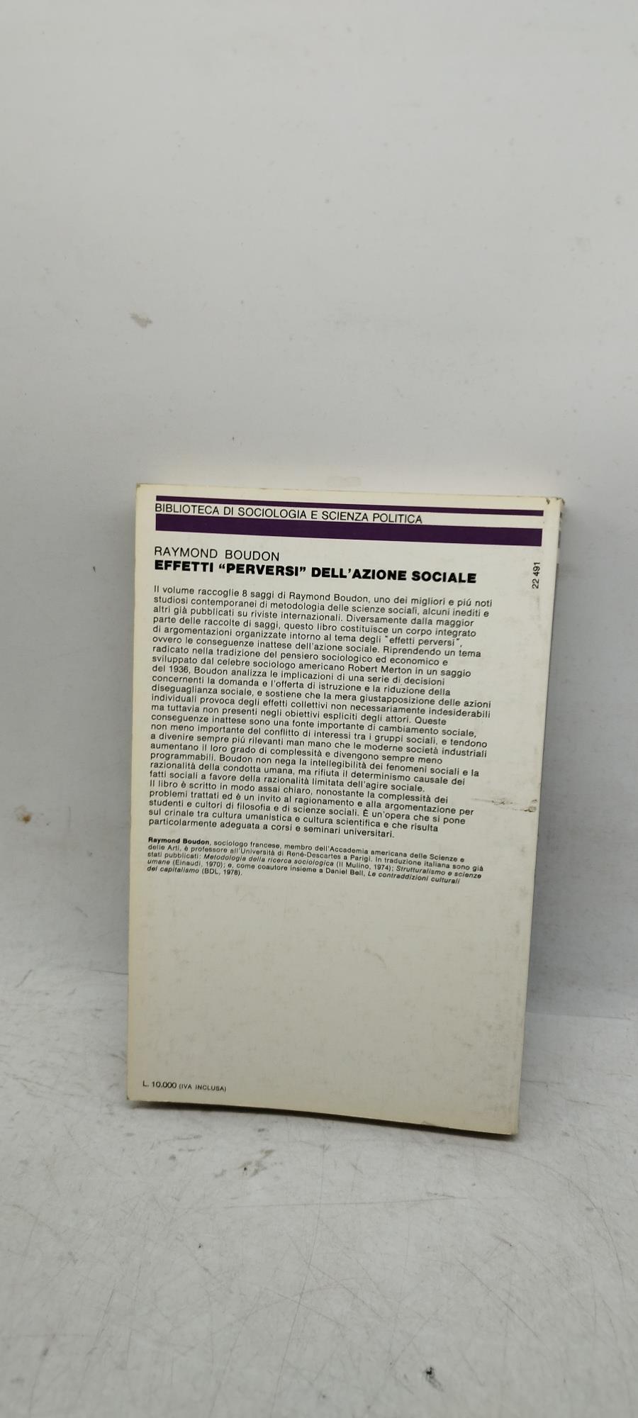 effetti perversi dell'azione sociale raymond boudon