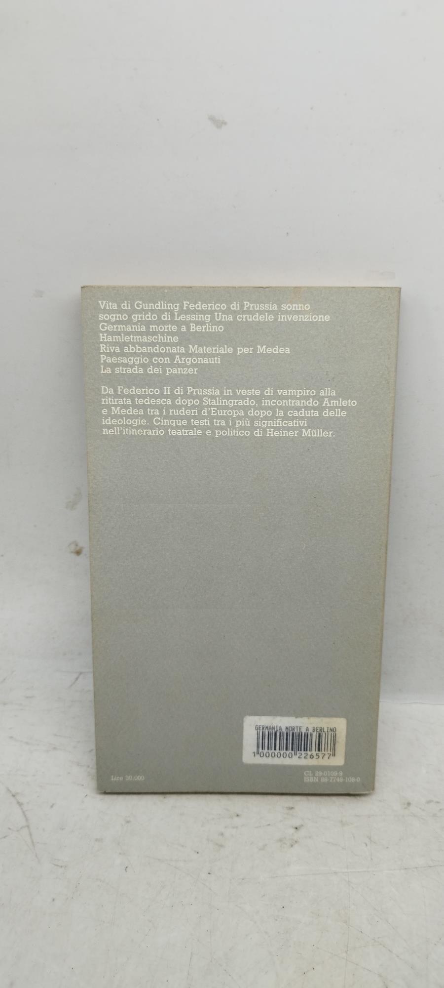 germania morte a berlino e altri testi