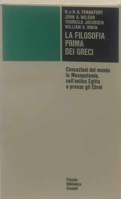 la filosofia prima dei greci - copertina
