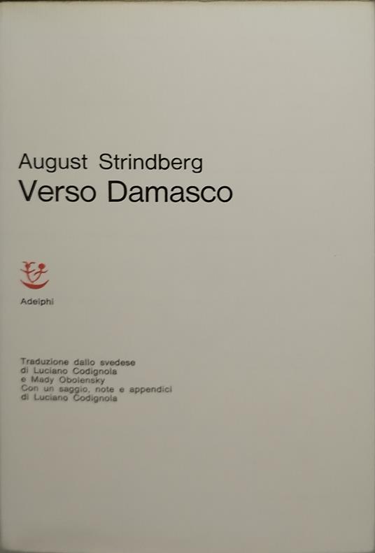 august strindberg verso damasco adelphi - August Strindberg - copertina