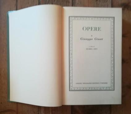 Opere - Giuseppe Giusti - copertina