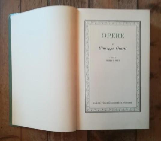 Opere - Giuseppe Giusti - copertina