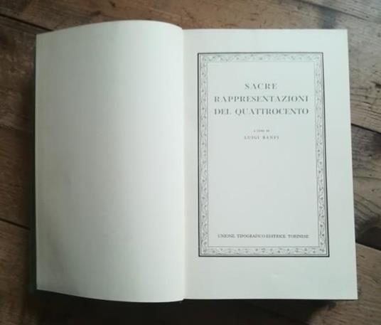 Sacre Rappresentazioni Del Quattrocento - Luigi Banfi - copertina
