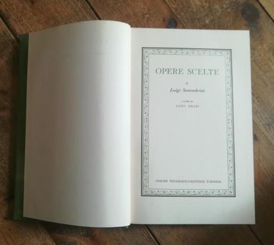 Opere Scelte - Luigi Settembrini - copertina