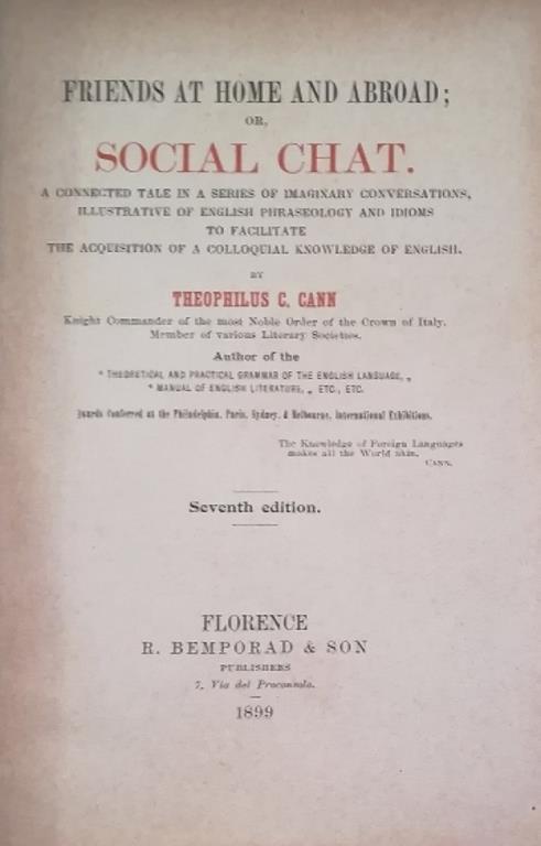 Friends At Home And Abroad Or, Social Chat - copertina