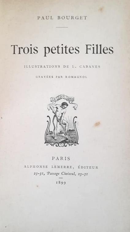 Trois Petites Filles - Paul Bourget - copertina